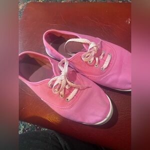 Ladies Pink Canvas Sneakers
